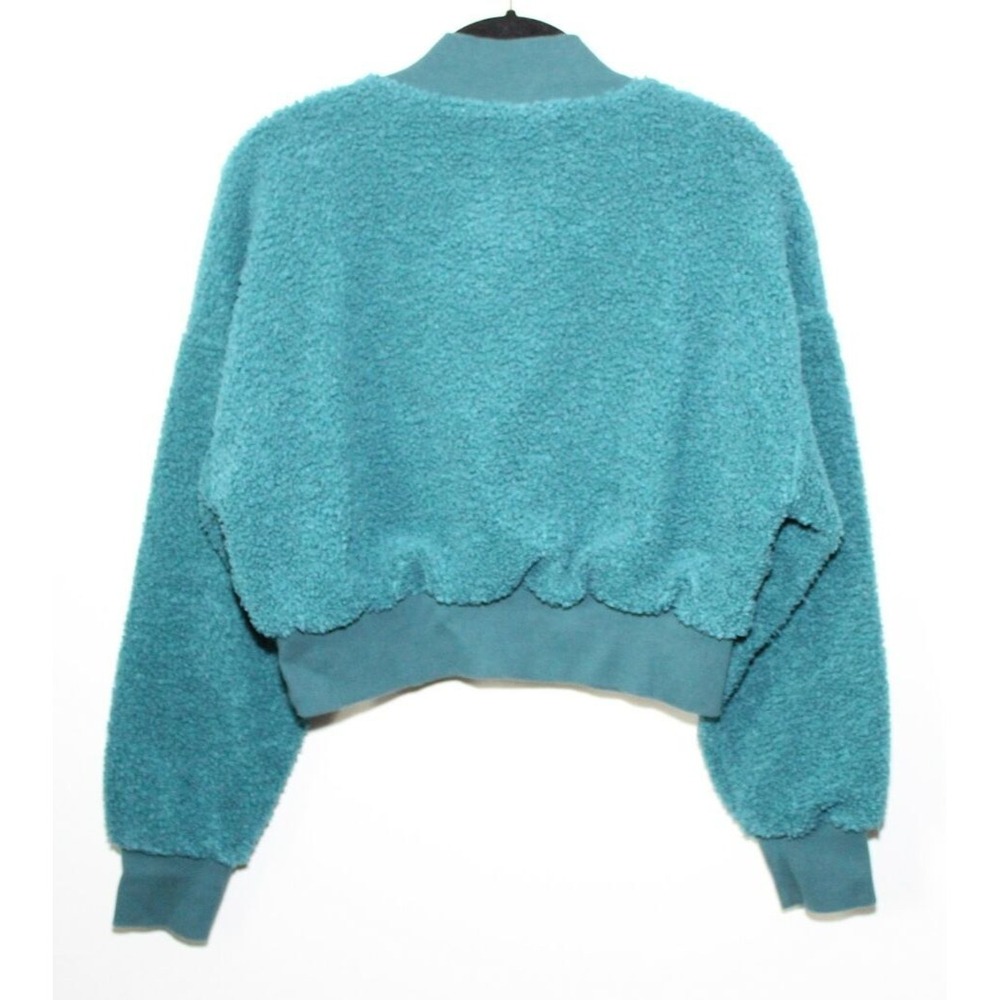 ✨2/$20 Fabletics Malia Polar Fleece Pullover Sweatshirt Teal Deep Pile XXS Cozy - Picture 8 of 11